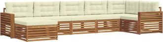 vidaXL Conjunto De Sof&aacute;s De Exterior 7 Uds. Natural Y Crema Vidaxl