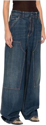 Maison Margiela Wide Leg Carpenter Jeans - Dames - Loose Fit Jeans - Blauw - 2XS - Denim - Jeans