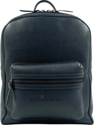 Kiton Backpack - Heren - Rugzakken - Blauw - ONE Size - Leer - Tassen