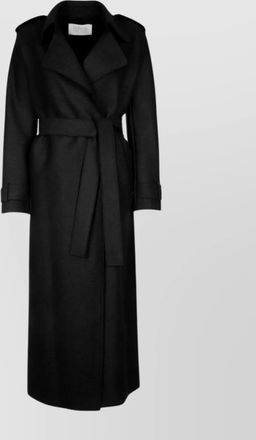 Harris Wharf London womens long double stitched wool trench