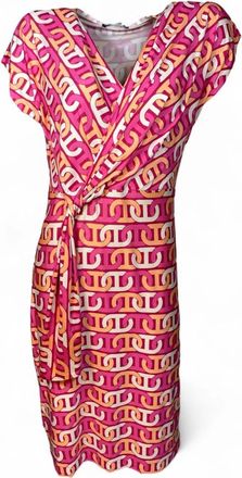 Ana Alcazar Originale Roze Wikkeljurk - Dames - Korte kleedjes - Rood - L - Polyester - Kleedjes