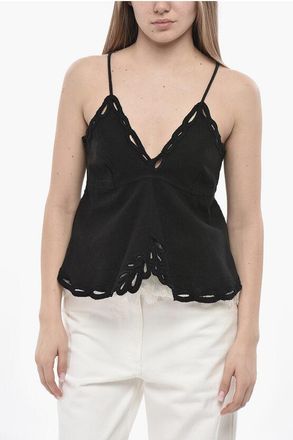 Isabel Marant ETOILE Cotton Top TOMEKI with Eyelet Edging size 40