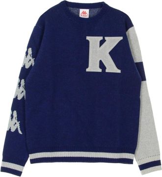 Kappa Rondgebreide trui - Heren - Ronde hals truien - Blauw - S - Wol - Truien & Vesten