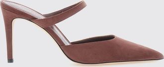 Stuart Weitzman Power Almond-Toe Suede Mules with Stiletto Heel