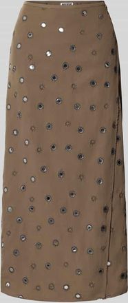 Weekday Wickelrock mit Stitchings Modell Salem in Mittelbraun, Gr&ouml;&szlig;e XS