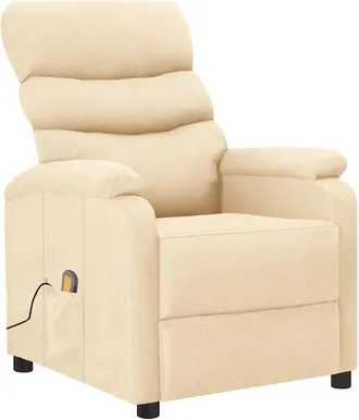 vidaXL Sill&oacute;n De Masaje De Tela Color Crema Vidaxl