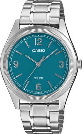 Casio Mens Teal Dial Stainless Steel Classic Analog Watch - MTP-B210D-2A1VDF