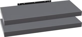 Woltu Woltu - Estanteria Pared Estante Flotante Juego De 2 Estante Pared De Madera De Mdf Para Sal&oacute;n Cocina Pasillo 60x22.9x3.8cm B