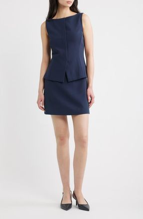 Theory Boat Neck Minidress in Nocturne Navy at Nordstrom, Size 16