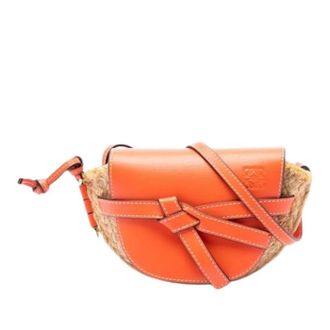 Loewe Pre-owned The Gate Crossbody Bag - Dames - Pre-owned - Oranje - Maat: ONE Size Leer