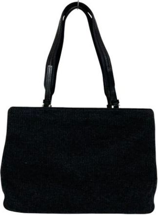 Prada Pre-owned Shoulder Bags, female, Black, Size: ONE SIZE Pre-owned Wool Shoulder Bag