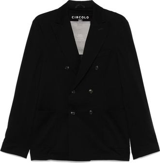 Circolo 1901 Jassen, Heren, Zwart, XS, Zwarte Piqué Blazer Double-Breasted Stijl