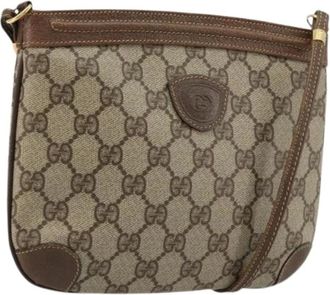 Gucci Pre-owned Cross Body Bags, female, Beige, Size: ONE SIZE Pre-owned Vintage GG Canvas Shoulder Bag