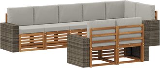vidaXL Conjunto De Sof&aacute;s De Exterior 8 Uds. Poli&eacute;ster Vidaxl