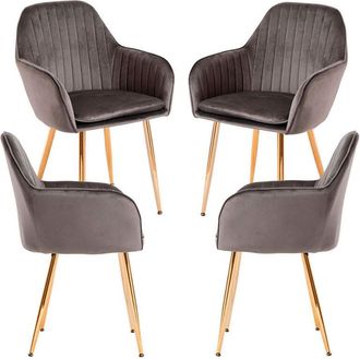 Regalos Miguel Regalos Miguel - Packs Sillas Comedor - Pack 4 Sillas Chic Golden - Gris oscuro