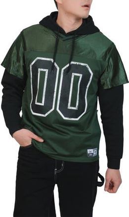 Brooklyn Cloth Jersey Layered Hoodie in Hunter Green at Nordstrom Rack, Size X-Large