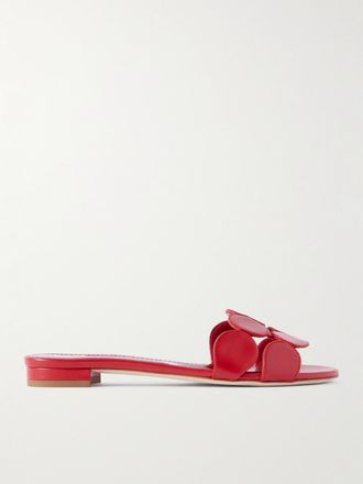 Manolo Blahnik Slide Cut-out In Pelle Haribalmu 10 - Rosso