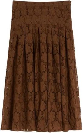 Max Mara Midi Rok - Dames - Midirokken - Bruin - L - Rokken