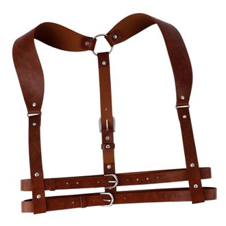 F Fityle Body Waist Belt Steam Women Waistband PU Leather Harness for Party Clothing, Brown