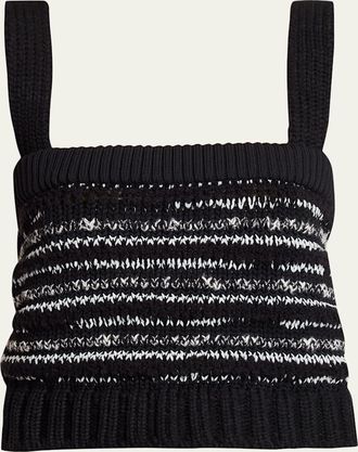 sacai Melange Knit Crop Tank Top