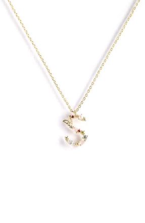 Girls Crew Flutterfly Initial Necklace in Gold at Nordstrom