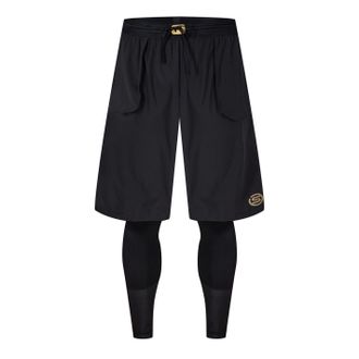 It's Skin Mens Series 5 Skinny Fit Athletic Shorts in Black - Size Large