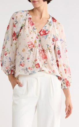L'agence Teagan Dolman Sleeve Top in Ivory Watercolor Ditsy Floral at Nordstrom Rack, Size Xx-Small