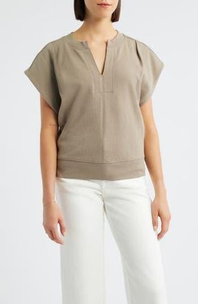 Wit & Wisdom Extended Shoulder Notch Neck Top in Pond Green at Nordstrom Rack, Size X-Small