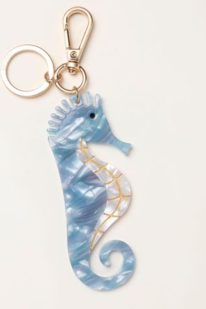 Fat Face FatFace Pale Blue Seahorse Resin Bag Charm Keyring