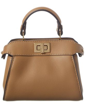 Fendi Fendi Nano Peekaboo Leather Clutch