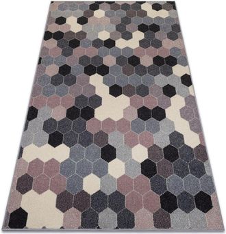 RugsX Rugsx - Alfombra Heos 78537 Hex&aacute;gono Gris/rosa/crema Beige 160x220 Cm