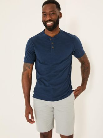 Fat Face FatFace Woodside Navy Slub Henley T-Shirt