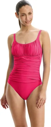 Gottex Tutti Frutti Shirred Peasant One Piece in Magenta at Nordstrom, Size 14