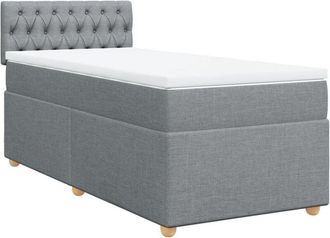 vidaXL Vidaxl - Cama Box Spring Con Colch&oacute;n Tela Gris Claro 90x190 Cm