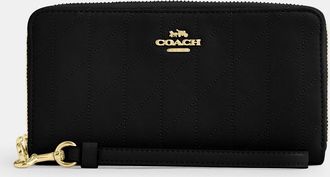 Coach Long Zip Around Wallet With Quilting
