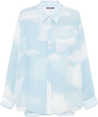 Moschino cloud-print shirt - Blue