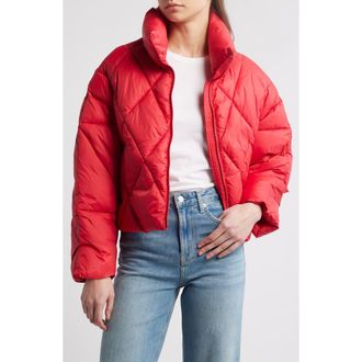 Rails Summit Diamond Quilted Puffer Coat in Scarlet at Nordstrom, Size X-Small