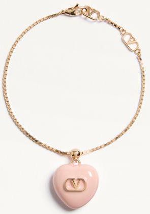 Valentino Garavani Bracciale Coeur Royal In Metallo E Smalto Donna ORO/ROSA M