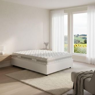 Dmora Dmora - Cama De Plaza Y Media Dbamb, Cama Contenedor Con Revestimiento De Tela, 100% Made In Italy, Apertura Frontal, Con Colch&oacute;n Cm 120x190 Incluido,