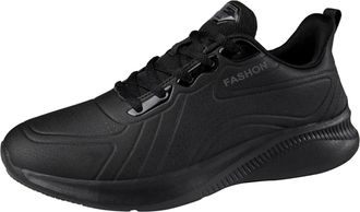 Generic Black Trainers, Mens Outdoor Shoes, Water-Repellent Jogging Shoes, Thick Sole, Fitness Shoes, Abrasion-Resistant Running Shoes, Plain Sports Shoes, Co