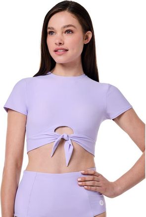 Coolibar Womens Swim Crop Top - UPF 50+ Sun Protection - Hibiscus in Lavendula at Nordstrom, Size Xx-Large