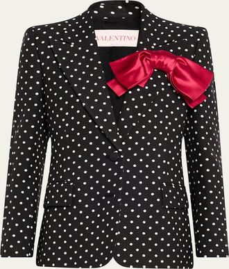 Valentino Garavani Polka Dot Blazer With Bow