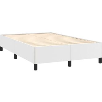vidaXL Estructura de cama sin colchón cuero sintético blanco 120x190cm vidaXL