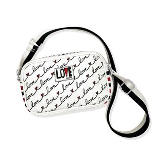 Brighton Love Scroll Crossbody Bag In White - Multi