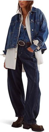 Free People Opal Swing Denim Jacket Womens Clothing Got The Blues : XS (Womens 0-2), Cotton/Denim