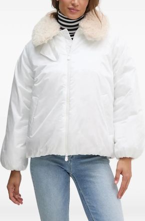 Save The Duck Petal jack met kraag van imitatiebont en ritssluiting - Wit