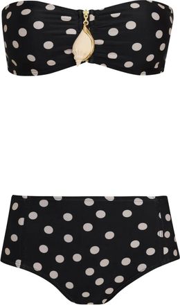 Brigitte Bikini con dettaglio conchiglia - Nero
