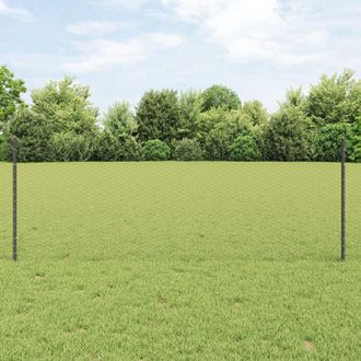 Berkfield Home Fence Posts 11 pcs U-Channel Grey 80 cm Steel