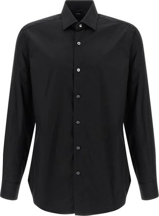 Barba Klassiek Shirt Model I - Heren - Casual Overhemden - Zwart - 5XL - Katoen - Overhemden
