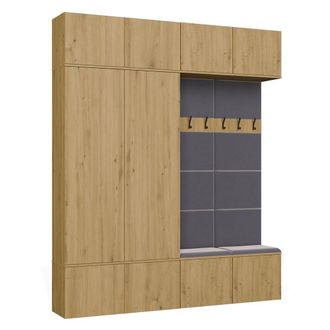Topeshop Haga Iv 2sz2w - 2x Armario + 2x Barra De Armario - Estantes - 200x35x238 Cm - Roble Artisan